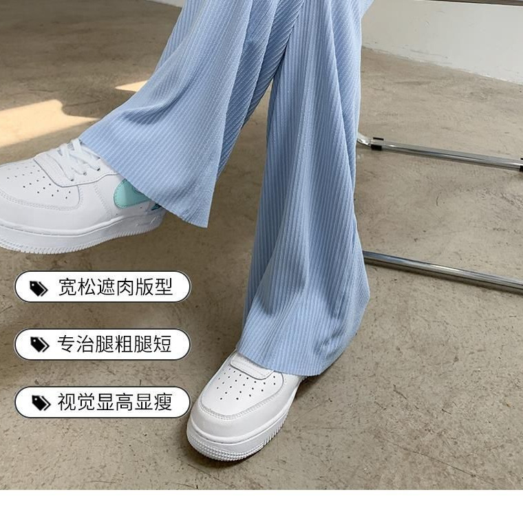 Picture of Pregnant women's pants spring and autumn outer wear ice silk wide-leg pants summer thin drape plus size straight trousers pregnant women's clothes summer