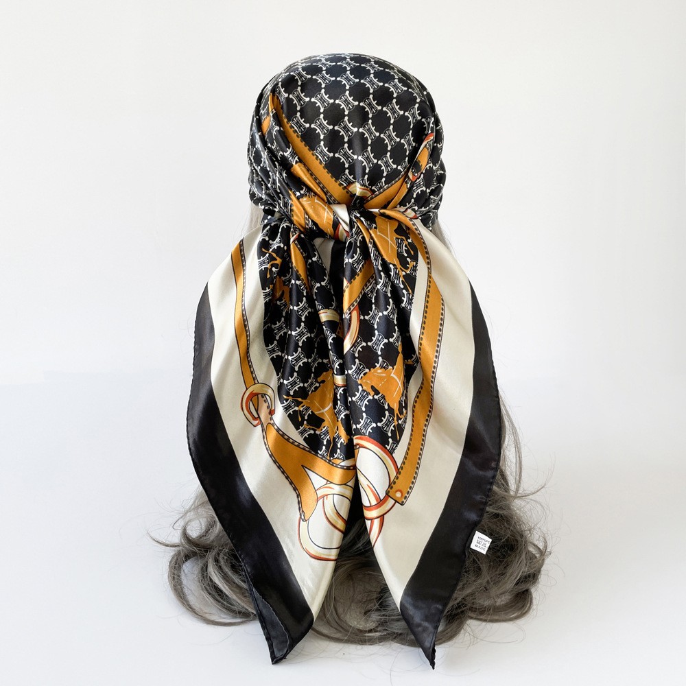 Picture of Simulated Silk Scarf Women's Headscarf 90*90cm Square Scarf Pattern Scarf Shawl European and American Cross-Border Scarf Wholesale