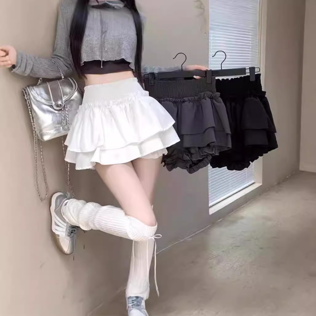plus size Ballet Style Skirt Women's Spring and Summer New High Waist Slimming Petite Cake Skirt A- Line Shaggy Short Skirt