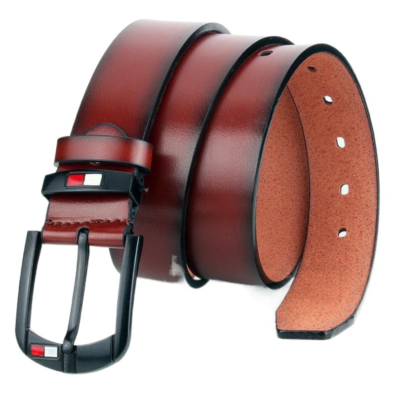 Registered Trademark Men's Pin Buckle Belt Vintage Men's Belt Antique Belt Casual Imitation Cowhide Belt Wholesale