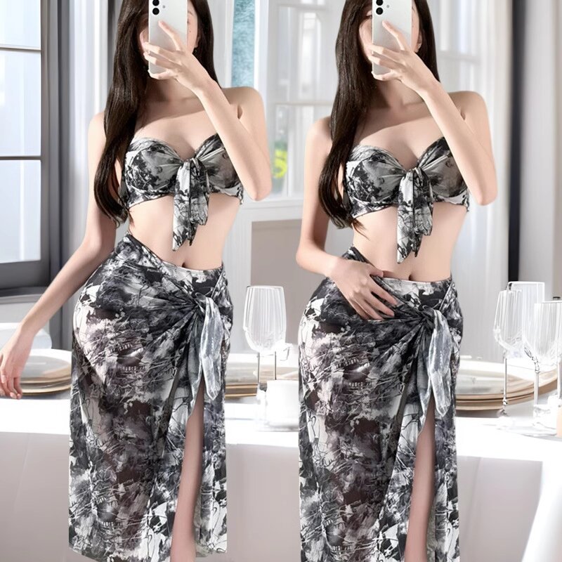 [Cool Pull Little Sister] bikini Bikini Split Swimsuit Women's Korean Hot Spring Sexy Three-Piece Swimsuit