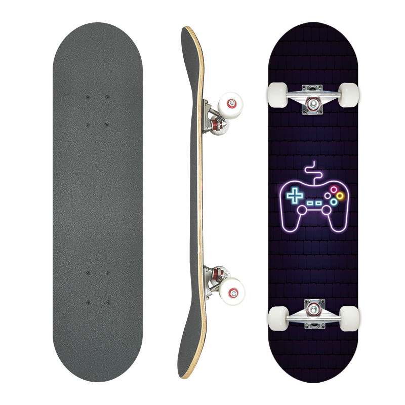 Picture of 31 inch skateboard professional adult street maple four-wheel beginner children double rocker concave skateboard