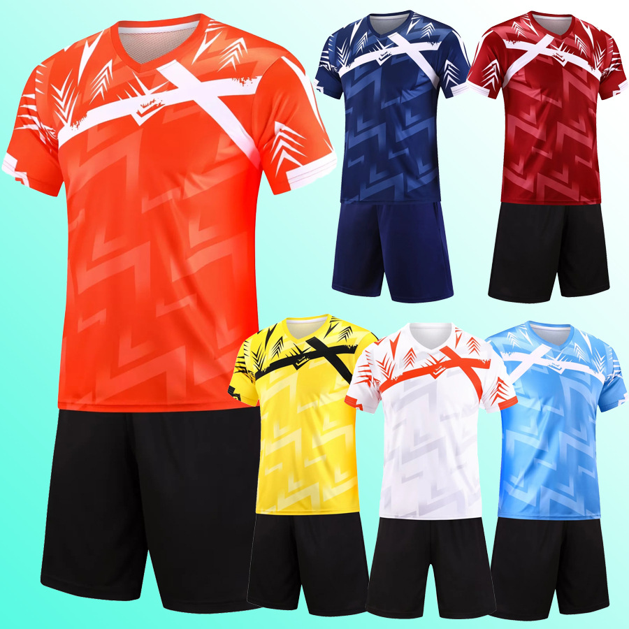 Adult Children Short-sleeved Football Training Clothing Primary and Secondary School Students Club Team Competition Sports Jersey Youth Training
