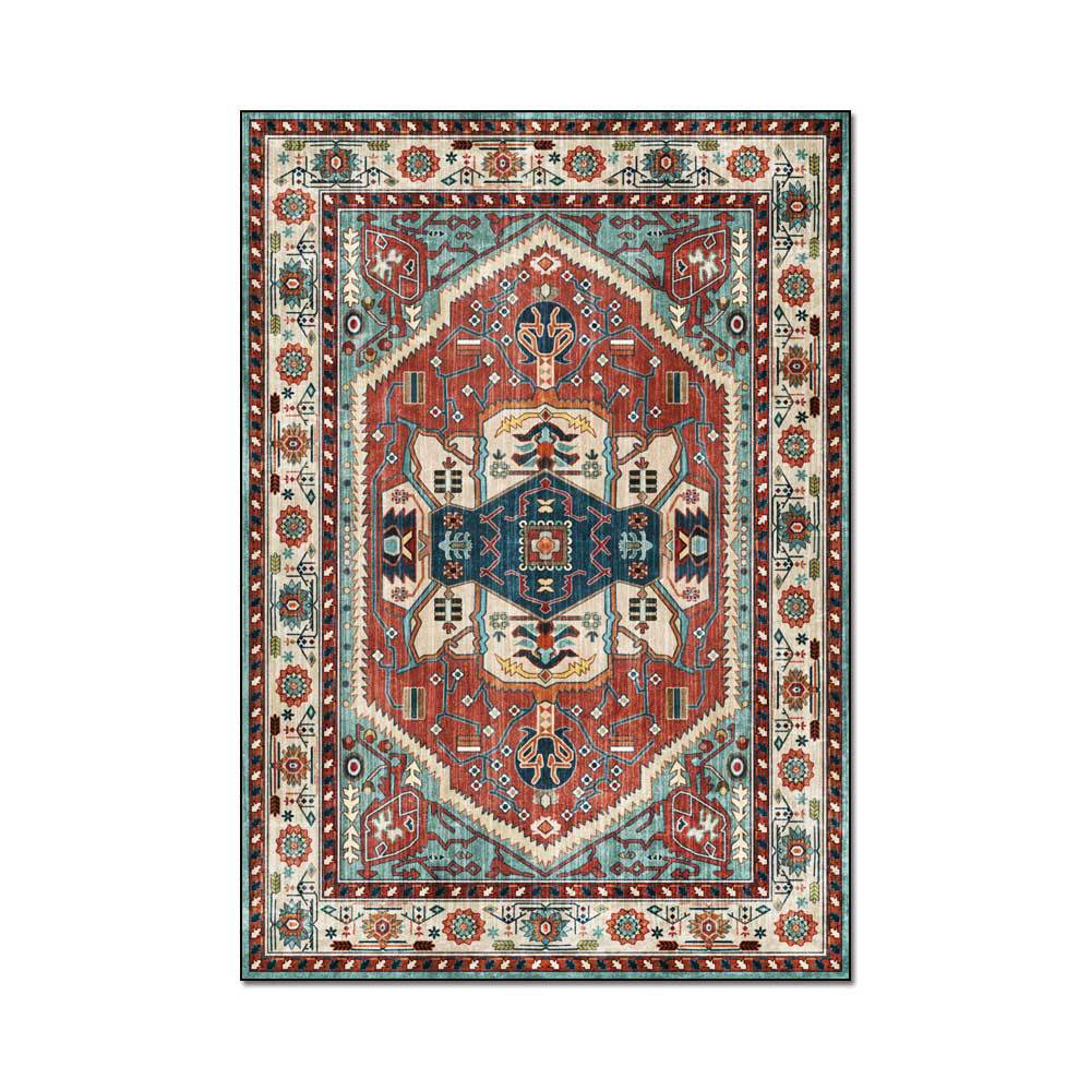 Picture of Cross-Border fashion retro Persian ethnic style geometric Red Blue living room bedroom bedside carpet floor mat