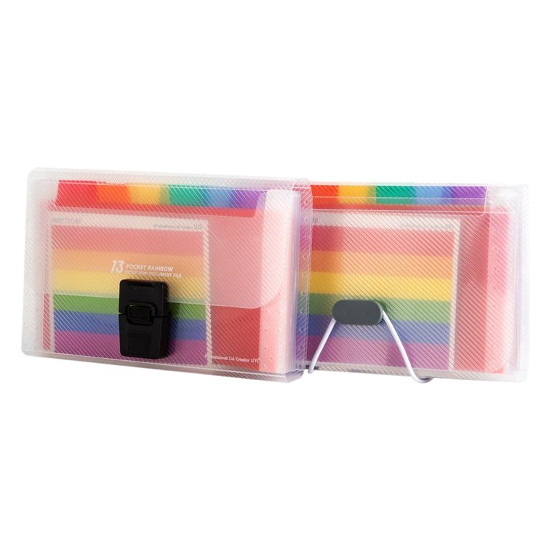A6 organ type folder 13 grid multi-layer folder customer file bag small bill buckle organ bag wholesale