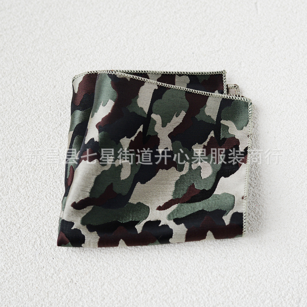 Picture of Men's suit small square scarf factory wholesale fashion polyester fashion accessories vintage embroidery pattern pocket towel men's clothing