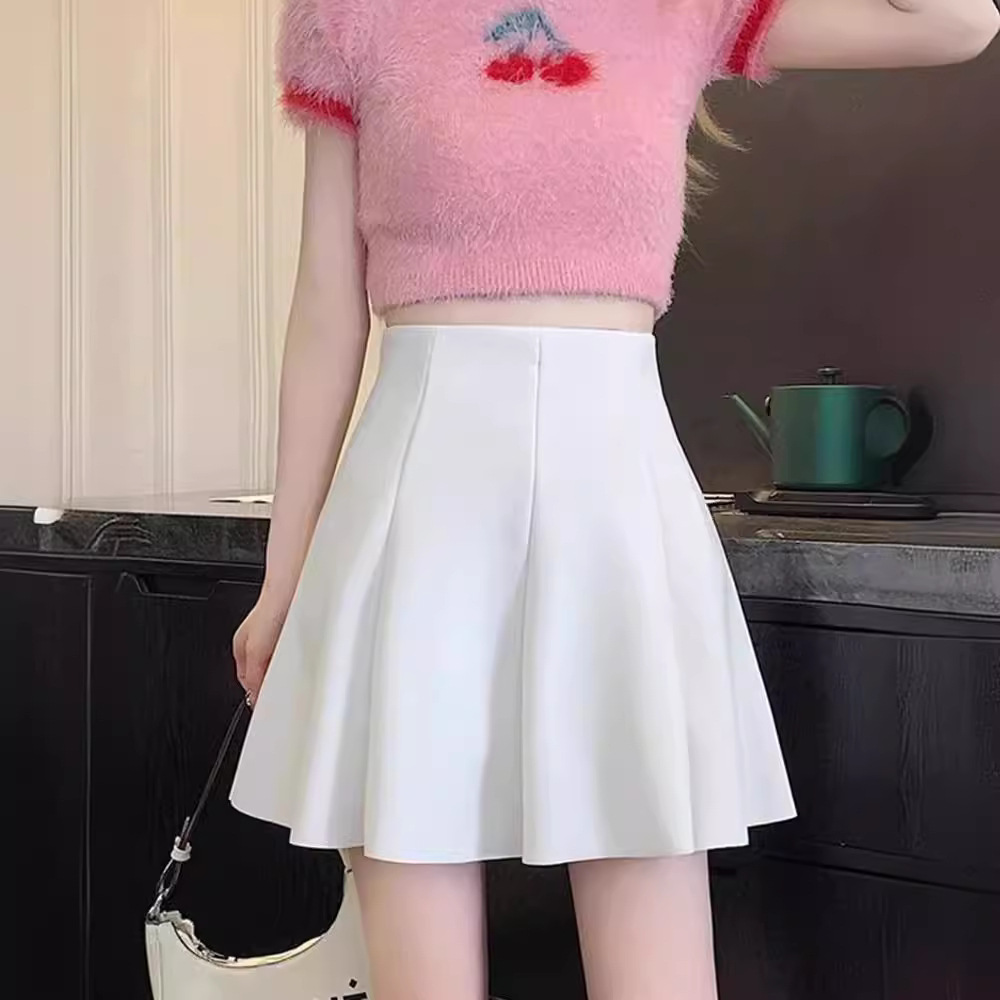 Black Skirt Women's 2024 Summer New High Waist Slim A- Line Short Skirt Suit Fashion Hip Umbrella Skirt