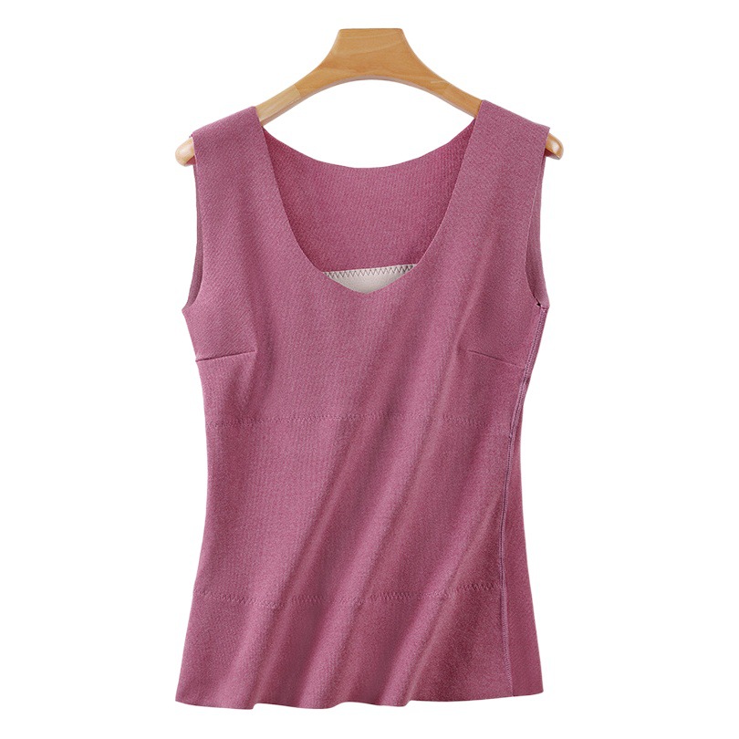 Picture of De Rong Seamless Heating Warm Vest Women's Winter Vest fleece-lined Thickened Base Shirt with Cotton Top