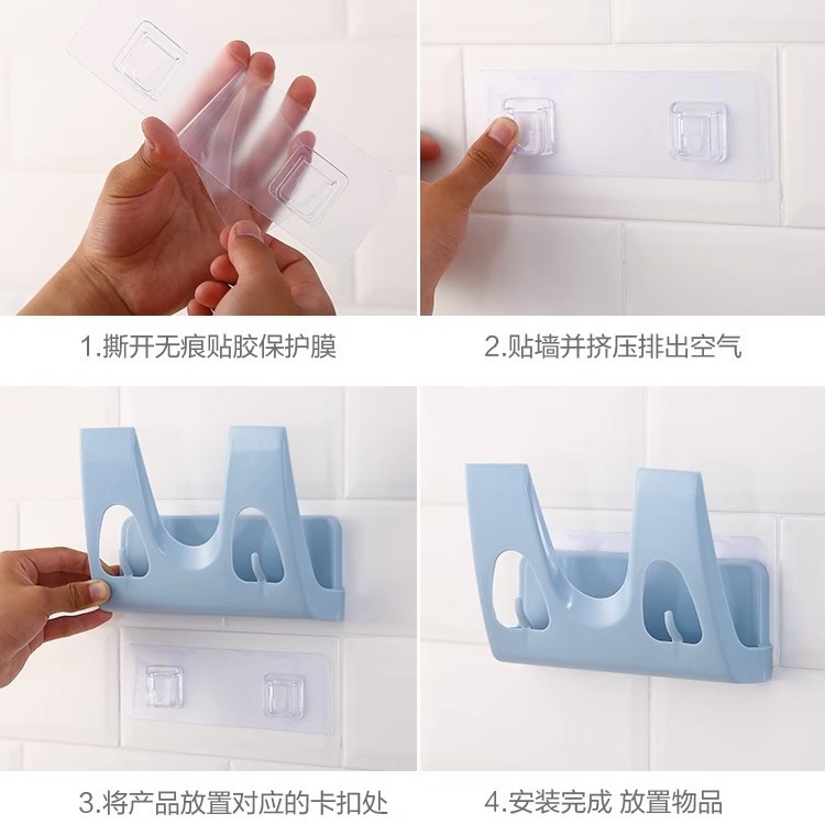 Picture of Simple Pot Cover Rack Storage Rack Kitchen Multifunctional Wall Hanging Palette Rack Nail-free Hole-free Hook Kitchen Rack