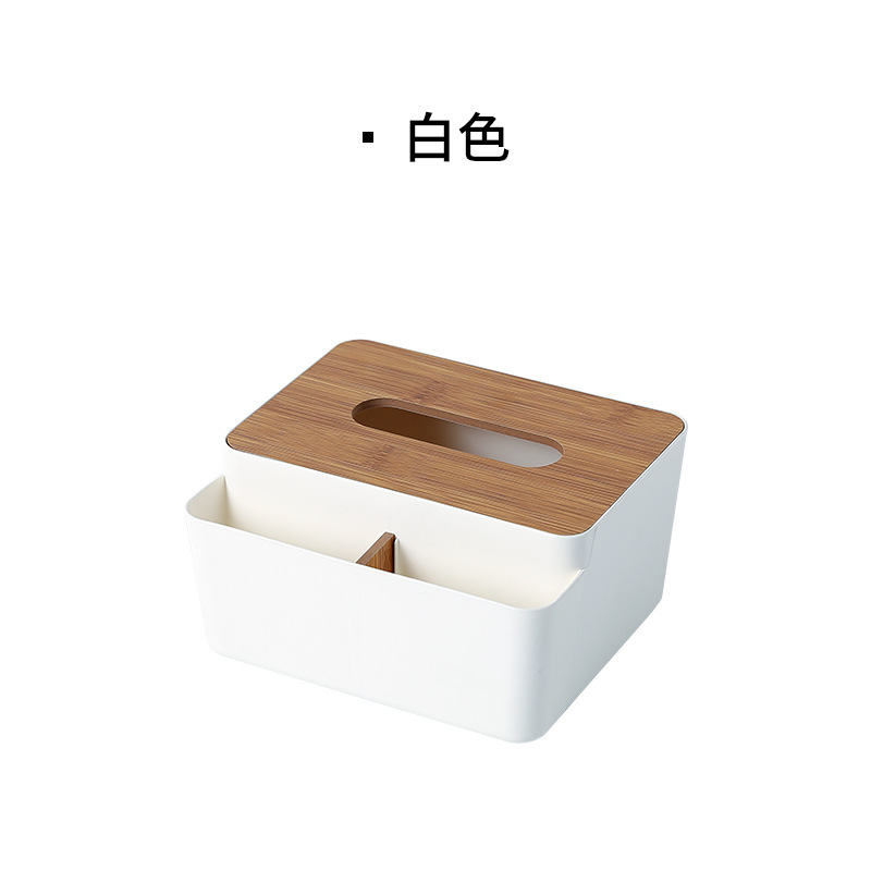 Picture of Wooden Cover Tissue Box Household Wooden Cover Desktop Paper Box Bathroom Living Room Remote Control Tissue Storage Box