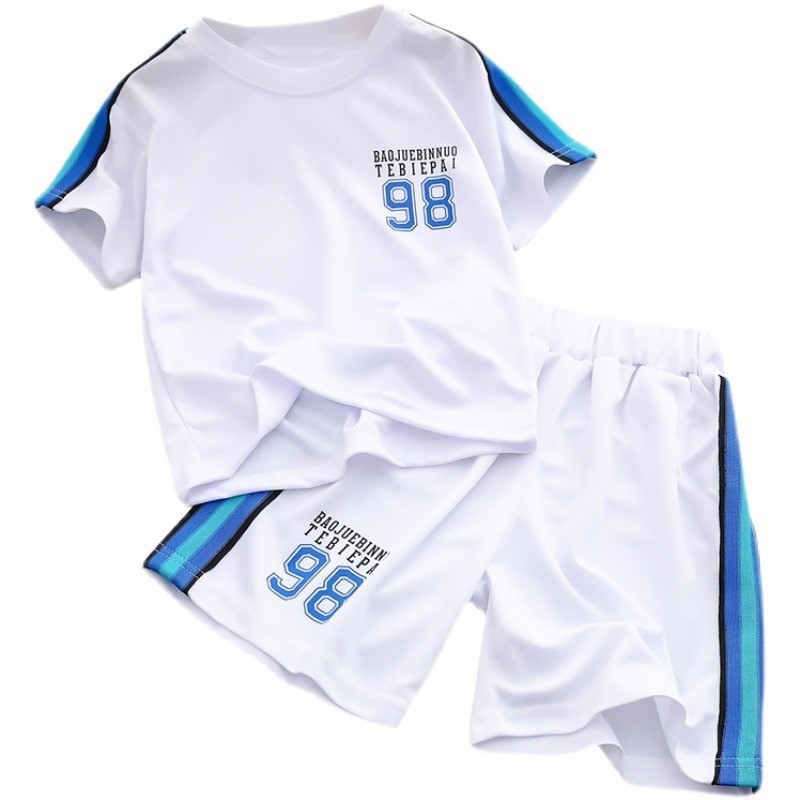 Picture of Children's Short-sleeved T-shirt Suit Summer Women's Men's Baby Class Clothes Casual Trendy Quick-drying Sportswear Training Clothes Football Clothes