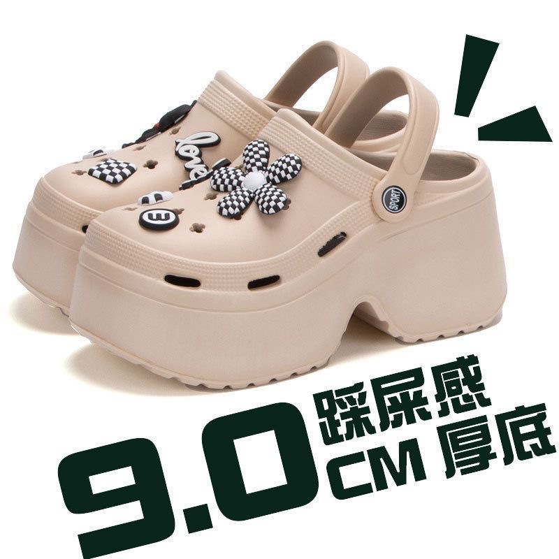 Platform Sole Cave Shoes Women's Outer Wear Slippers Women's Summer Home Shoes Women's Couple EVA Slippers Sandals