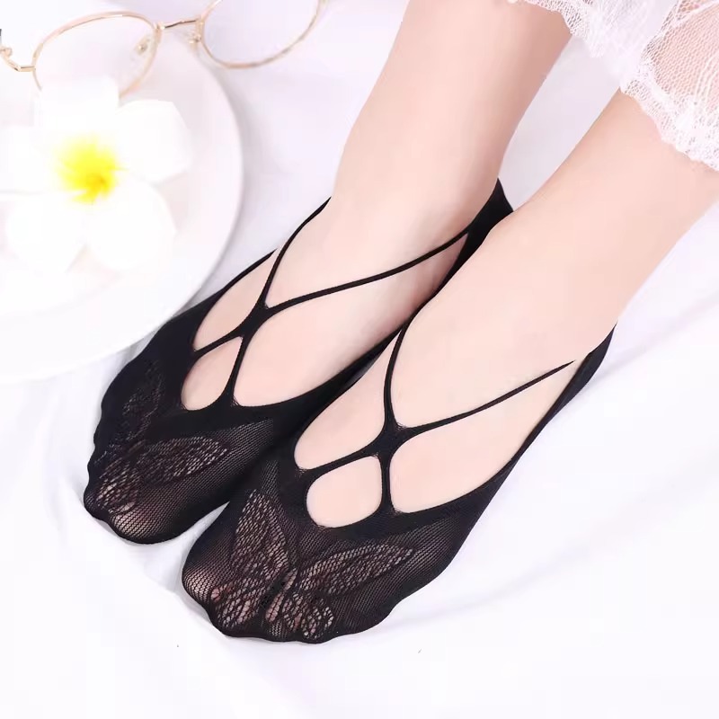 Socks Women's Boat socks summer thin mesh invisible low-cut all-match low-top sling anti-slip heel Socks Socks