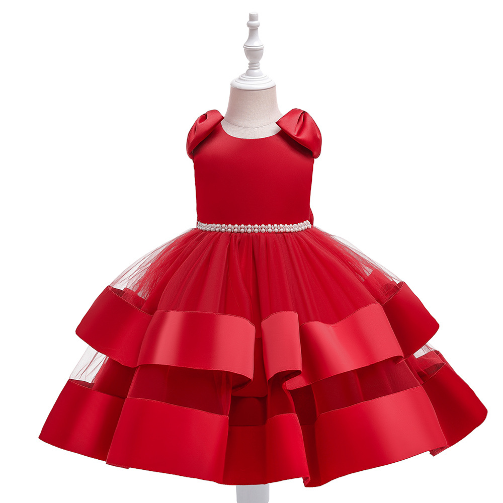 Picture of European and American girls princess dress flower girl dress wedding children's tutu skirt piano performance host evening dress western style