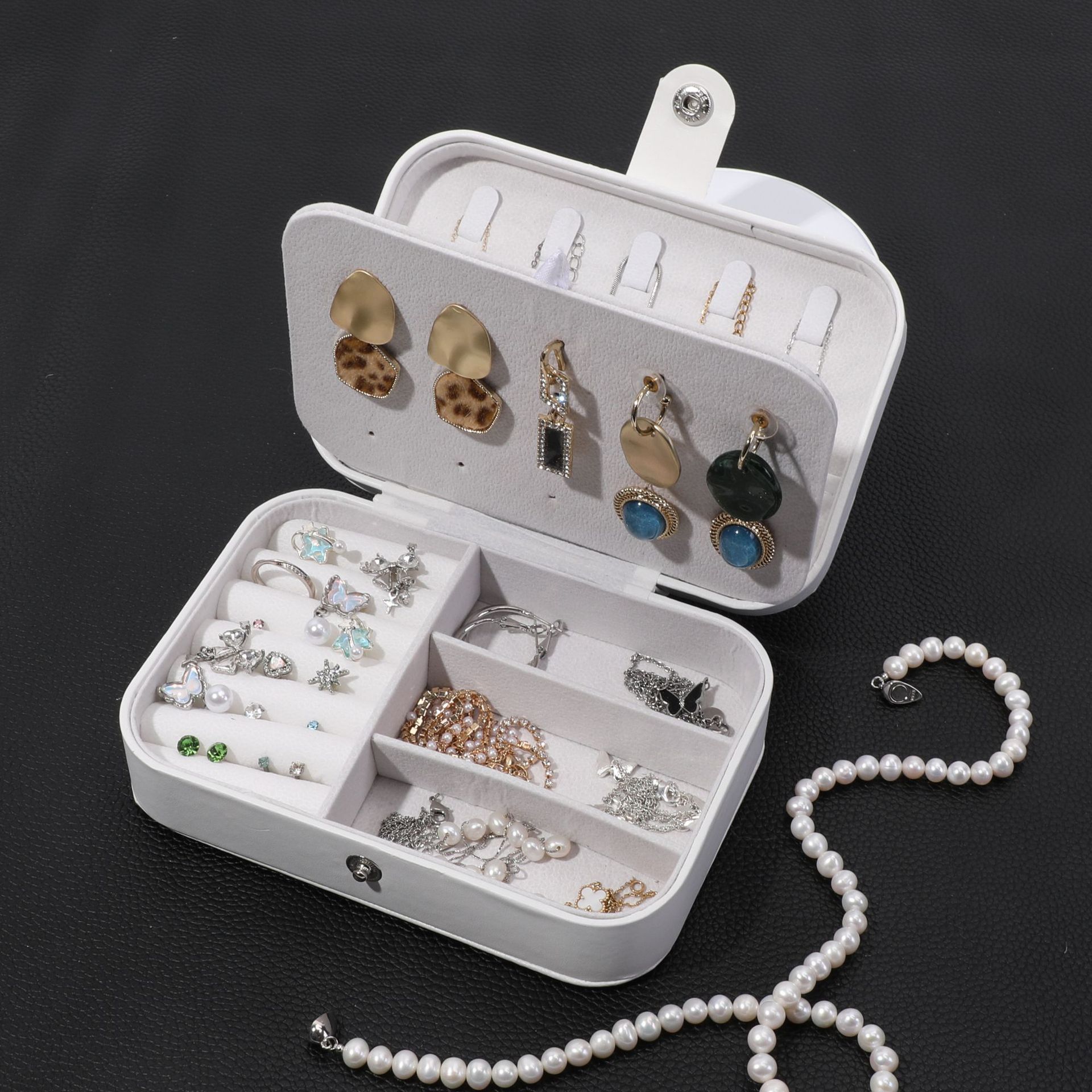 Cross-Border Amazon Jewelry Storage Box Simple Solid Color Zipper Jewelry Pendant Earrings Jewelry Box Gift Box