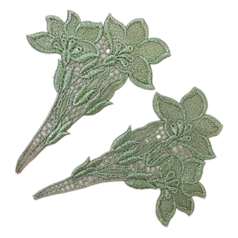 A variety of full gold thread gold color flower water soluble applique embroidered lace polyester clothes DIY applique clothing accessories