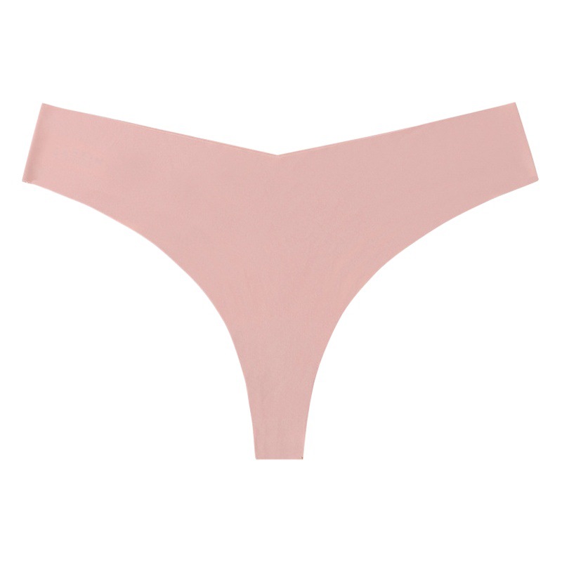 European and American printed seamless one-piece plus size ice silk thong women's low waist sexy underwear women's cross-border Amazon