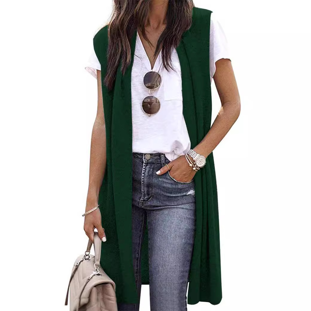 Picture of European and American 2023 Cross-border Amazon New Shoulder Cardigan eBay Fashion Trend Long Sleeveless Vest for Women