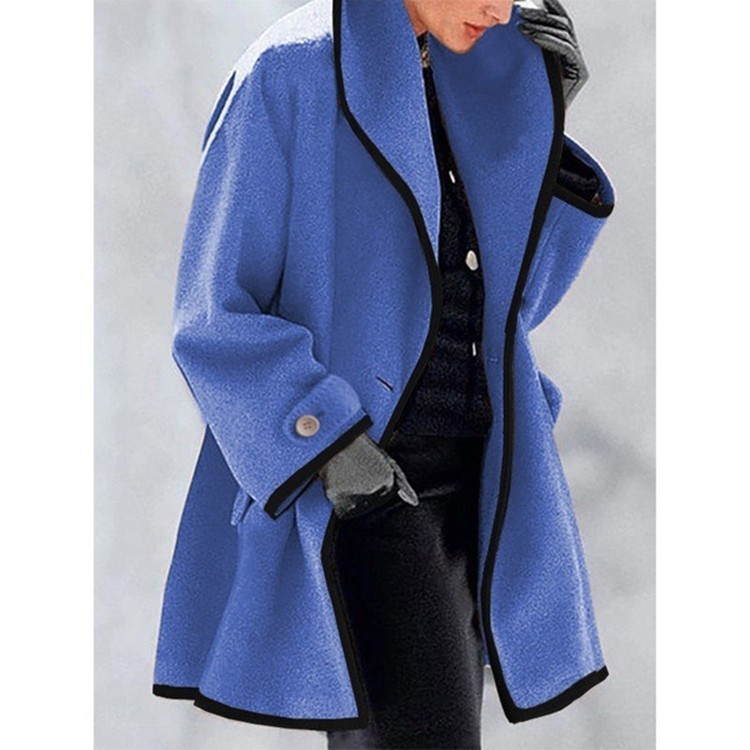Picture of Plus-size spring clothing Nordic Autumn and Winter Simple Personality Thin Hooded Woolen Women's Outside