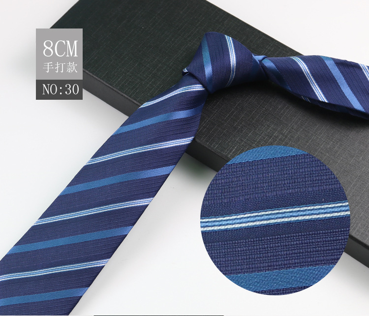 Picture of Men's Tie Business Shirt Stripesd Security Professional Formal Wear Wholesale Plus Logo Manufacturer 8cm Hand-Made