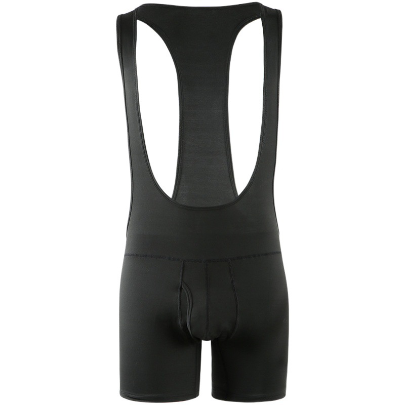 Men's One-piece Underwear Lengthened Anti-wear Leg Boxer Underwear Set Sports Fitness Sleeveless Vest Four Corner Men's Underwear