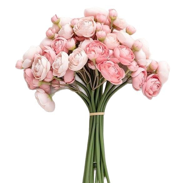 Picture of Simulation Mini Lulian bouquet small tea rose rose decoration bride hand silk flower home decoration flower