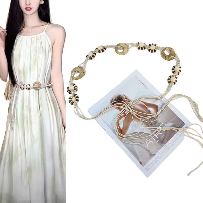Vintage Braided Bohemian Waist Rope with Skirt Ethnic Style Decoration New Summer Belt Simple Waist Chain Belt