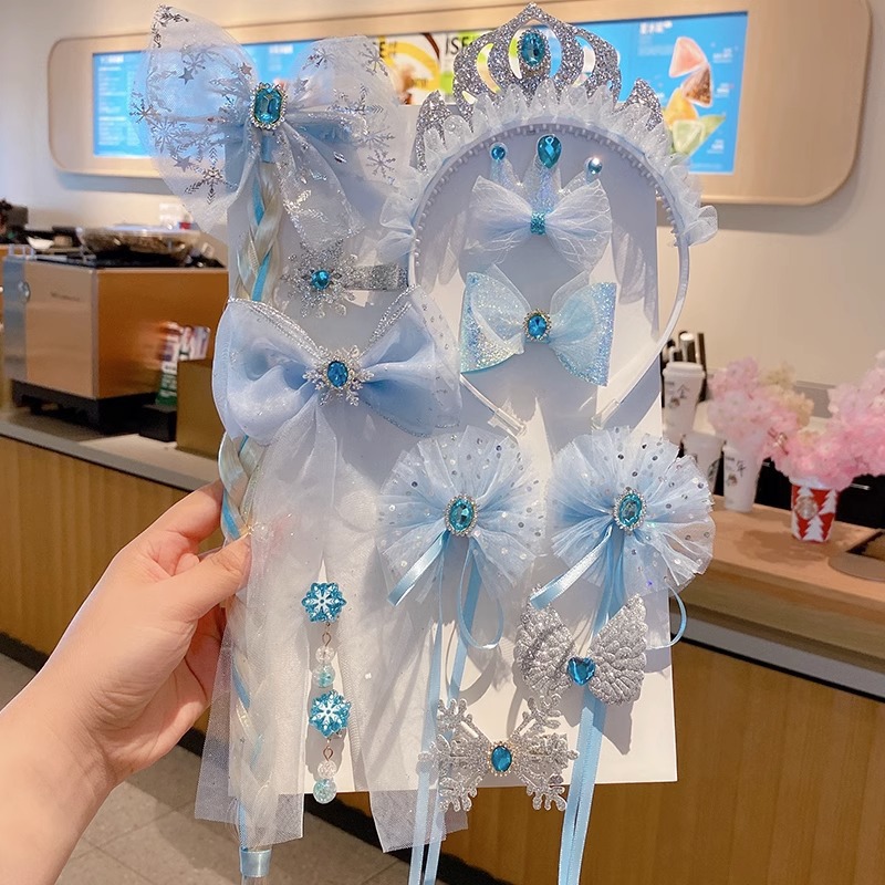 Children's Frozen Aisha Princess Crown Headwear Girls Aisha Hair Hoop Little Girl Magic Wand Baby Headband