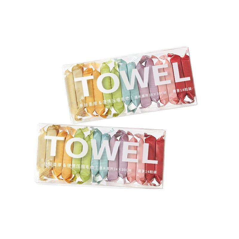 Picture of Portable Compressed Towel for Makeup Removal, Thickened and Enlarged Cotton Travel Independent Color Face Towel