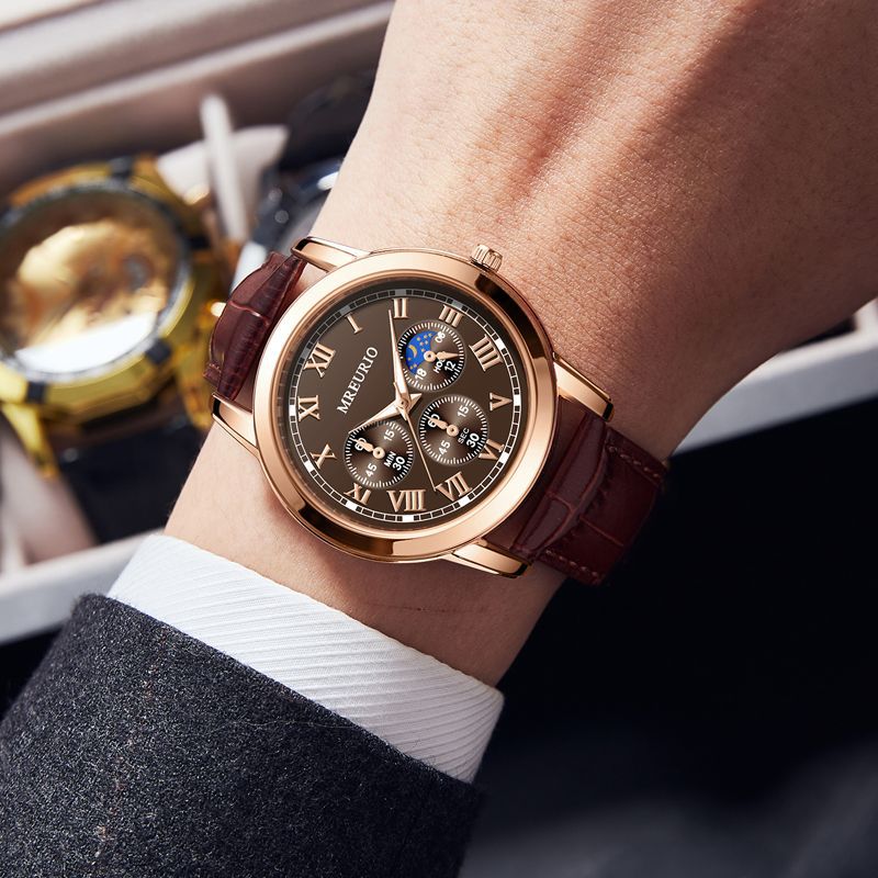 Picture of Live Broadcast Popular Business Watch Men's Watch Men's Watch Belt Quartz Foreign Trade Manufacturer Spot Wholesale Dropshipping