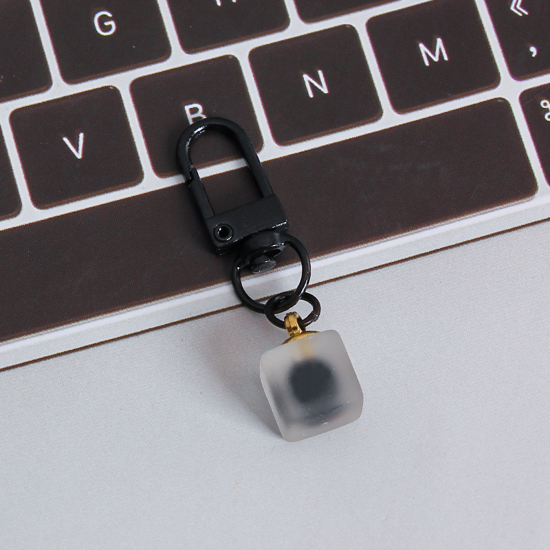 Picture of ins style AB color love beads keychain pendant diamond-shaped cut hanging hole door buckle girl's heart bag bag hanging jewelry