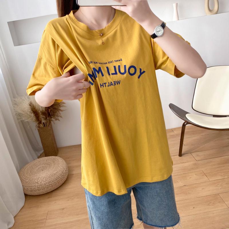 Picture of Maternity Wear T-Shirt Nursing Clothes Outing Summer Tops Loose Large Size Summer Nursing Clothes Nursing Clothes Bottoming Shirt T-Shirt