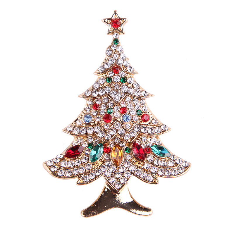 Picture of Lanhao European and American New Fashion Christmas Brooch Christmas Tree Shoes Elk Wreath Snowflake Bell Pin Women