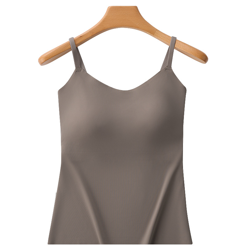Picture of Beautiful Back Sling Long Vest with Chest Pad Without Steel Ring Fixed Cup Outer Wear Seamless Bottoming Large Size Camisole for Women