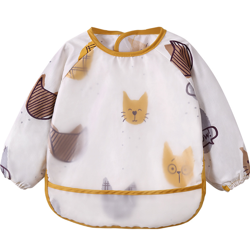 Picture of Baby Eating Smock Waterproof and Anti-Dirty Little Girl Bib Kidsren's Long-Sleeved Reverse Dressing Autumn and Winter Baby Male Protective Clothing