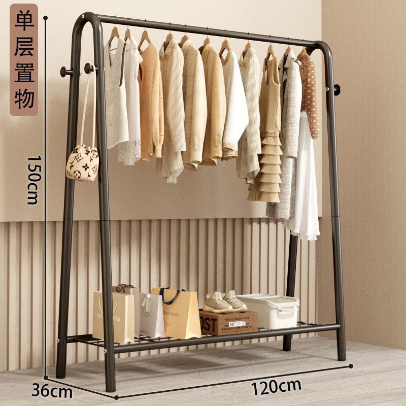 Picture of Hanging clothes rack floor-to-ceiling bedroom household coat rack simple clothes hanger drying rack indoor storage rack cooler pole