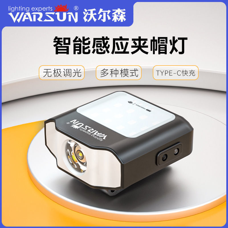 Wallson CL1300 Headlamp Cap Lamp Rechargeable Fishing Portable Head-Mounted Waterproof Strong Light Bait Changing Lamp
