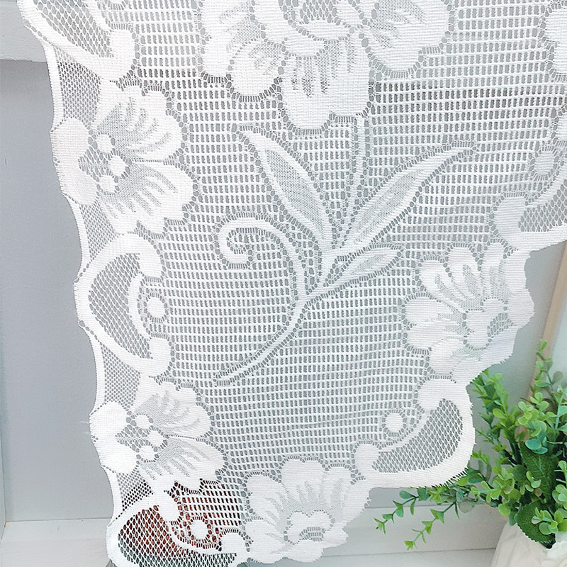 Picture of American-style pastoral fresh lace pull curtain Roman lifting gauze curtain bay window kitchen partition door curtain one-piece delivery