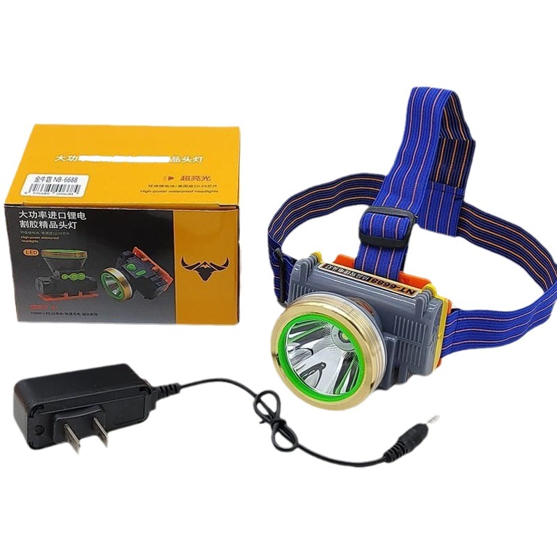 led rechargeable headlight outdoor strong light long-distance endurance night fishing lamp high-power head-mounted flashlight wholesale