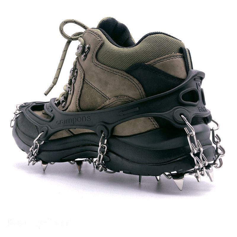 Picture of 19-Tooth Outdoor Ice and Snow Anti-Slip Shoe Covers 201 Non-Magnetic Stainless Steel Crampons Mountaineering Claws 19-Tooth Crampons