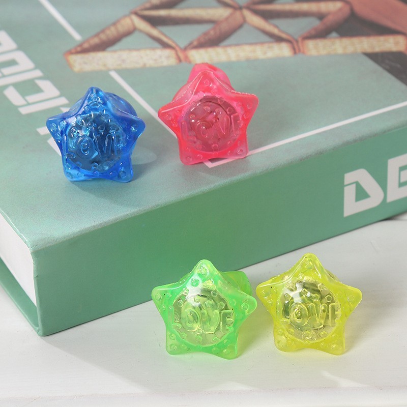 Picture of Cross-border Amazon direct selling luminous ring TPR flash ring five-pointed star mixed soft rubber ring factory straight hair