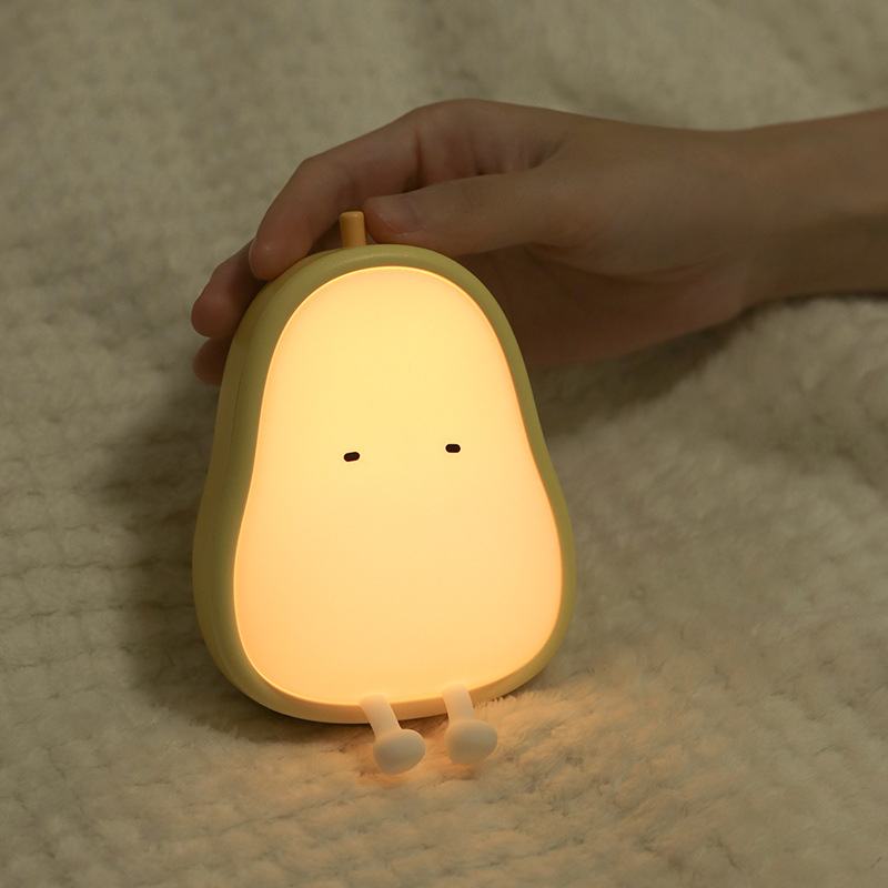 Cross-border goofy pear sleeping lamp charging stepless dimming eye care creative silicone student bedside night light