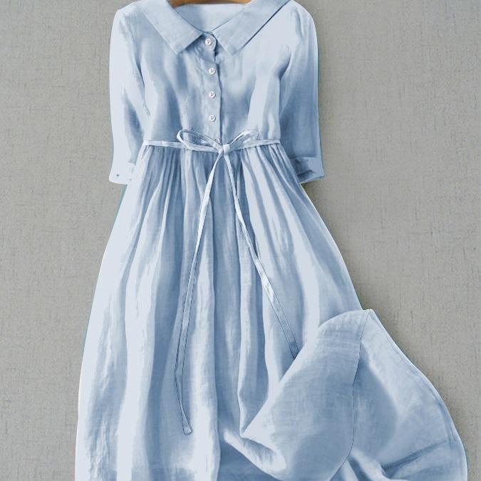 2024 summer shuttle cotton and linen leisure dress