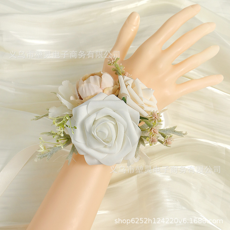 Handmade Creative diy Wrist Flower Wedding Bride Bridesmaid Wrist Flower Vacation Seaside Wear Decorative Flower