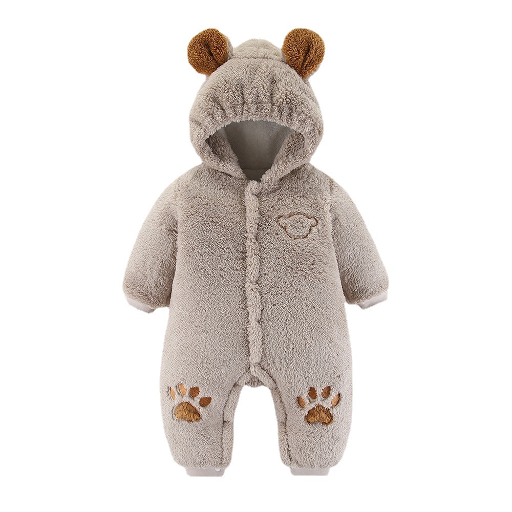 Picture of Baby's jumpsuit autumn and winter baby's thick warm climbing clothes newborn's cotton-padded clothes baby clothes fleece-lined clothes