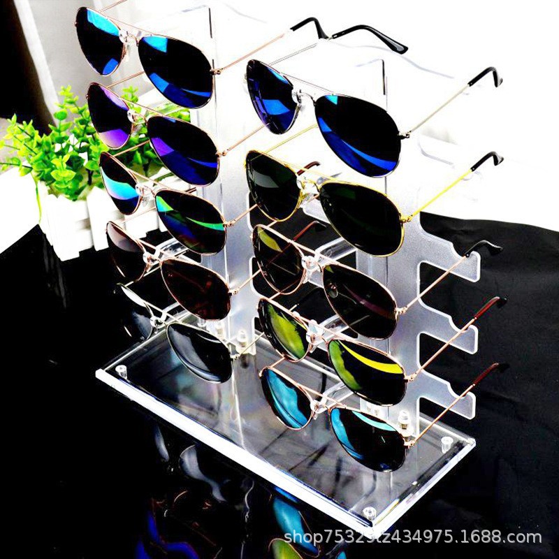 Transparent glasses display stand plastic sunglasses display near-view mirror holder storage eye props