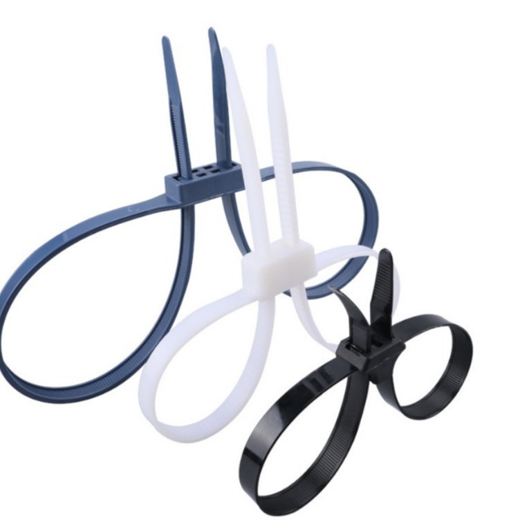 Thickened insert locking double-head new material self-locking nylon cable tie cross-border hot selling double-buckle double-head cable tie