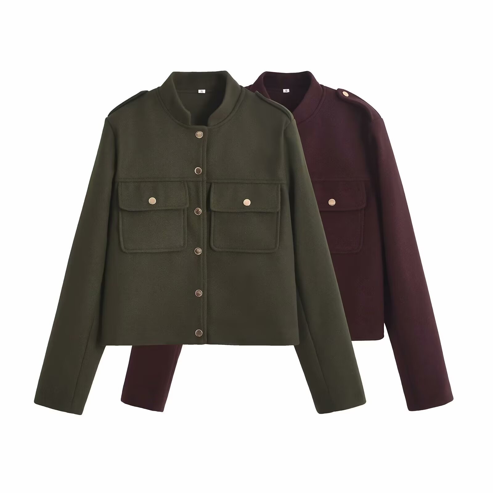 Women's autumn and winter woolen coat 2024 winter new European and American style long sleeve collar regular