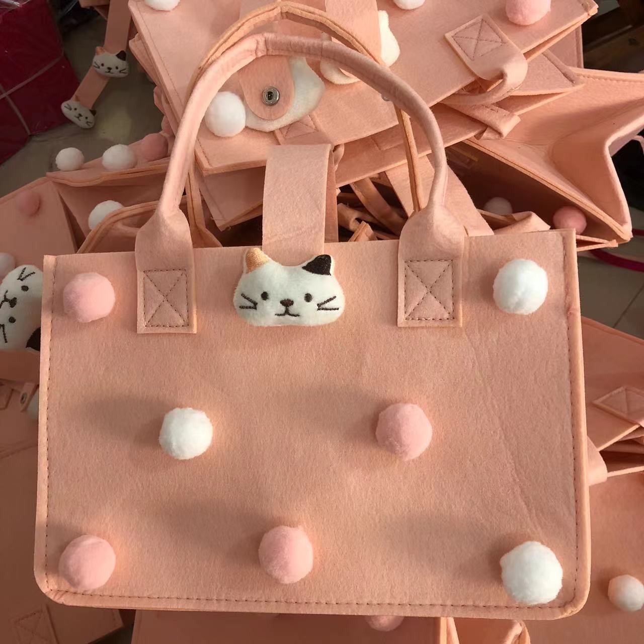 Picture of Handbag Tote Bag Mid-Autumn Festival Cartoon Felt Bag Souvenir Small Bag Baby Full Moon Banquet Bag Mid-Autumn Festival Souvenir