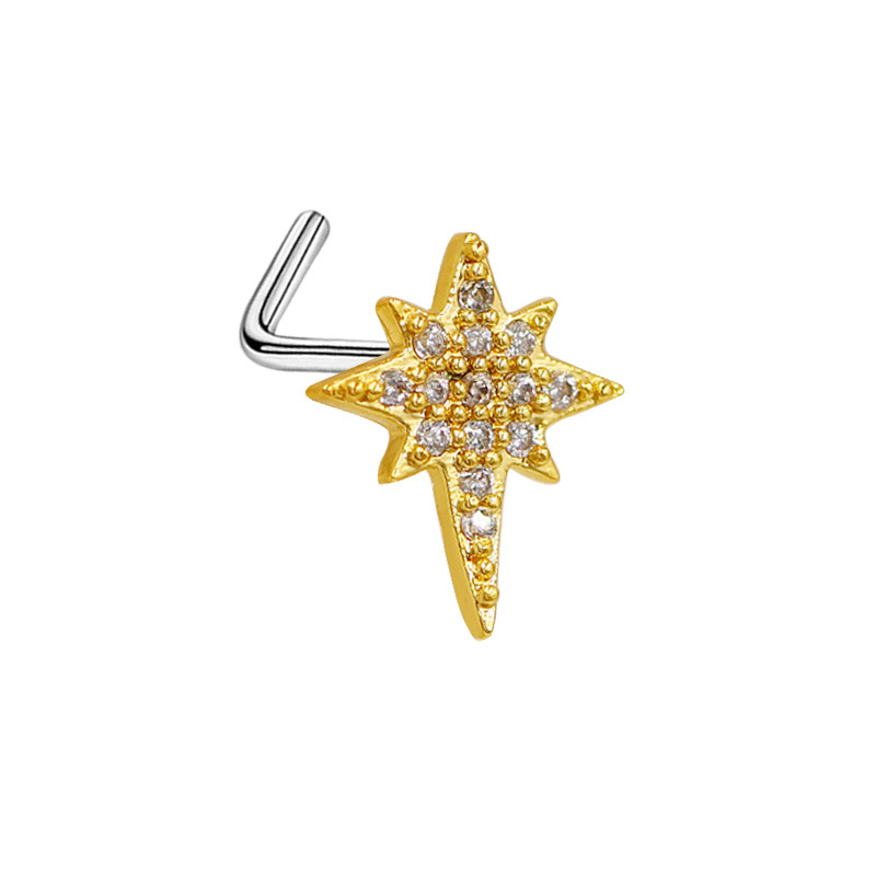 Picture of Gabe Europe and the United States cross-border heart pendant zircon puncture nose nail bee nose ring L rod nose nail puncture factory outlet